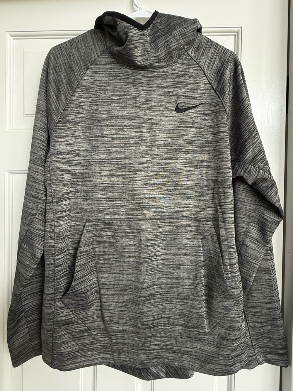 Nike Men’s Marled Gray Pullover Hoodie with Swoosh